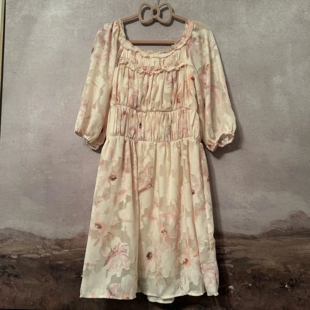 Zara flowers print dress girls Size 8